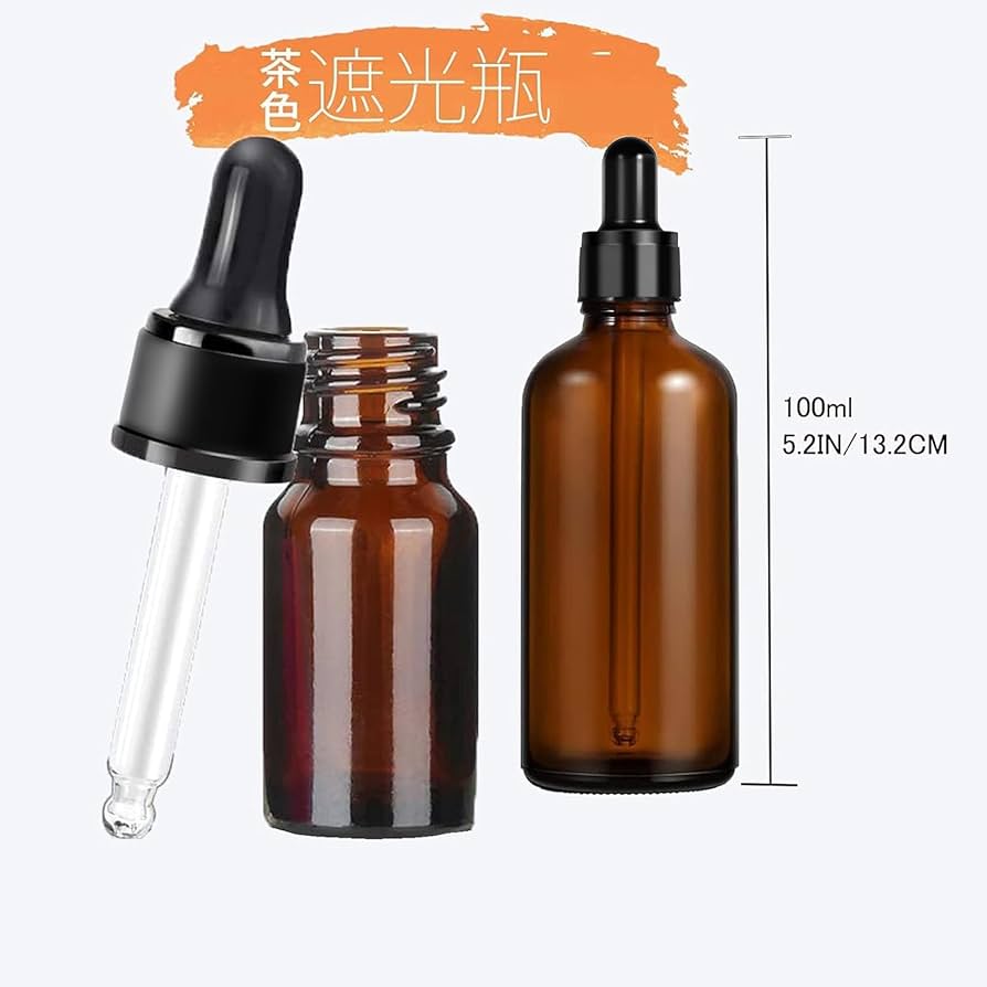 Amazon.co.jp: スポイト遮光瓶 100ml ガラス製 精油小分け